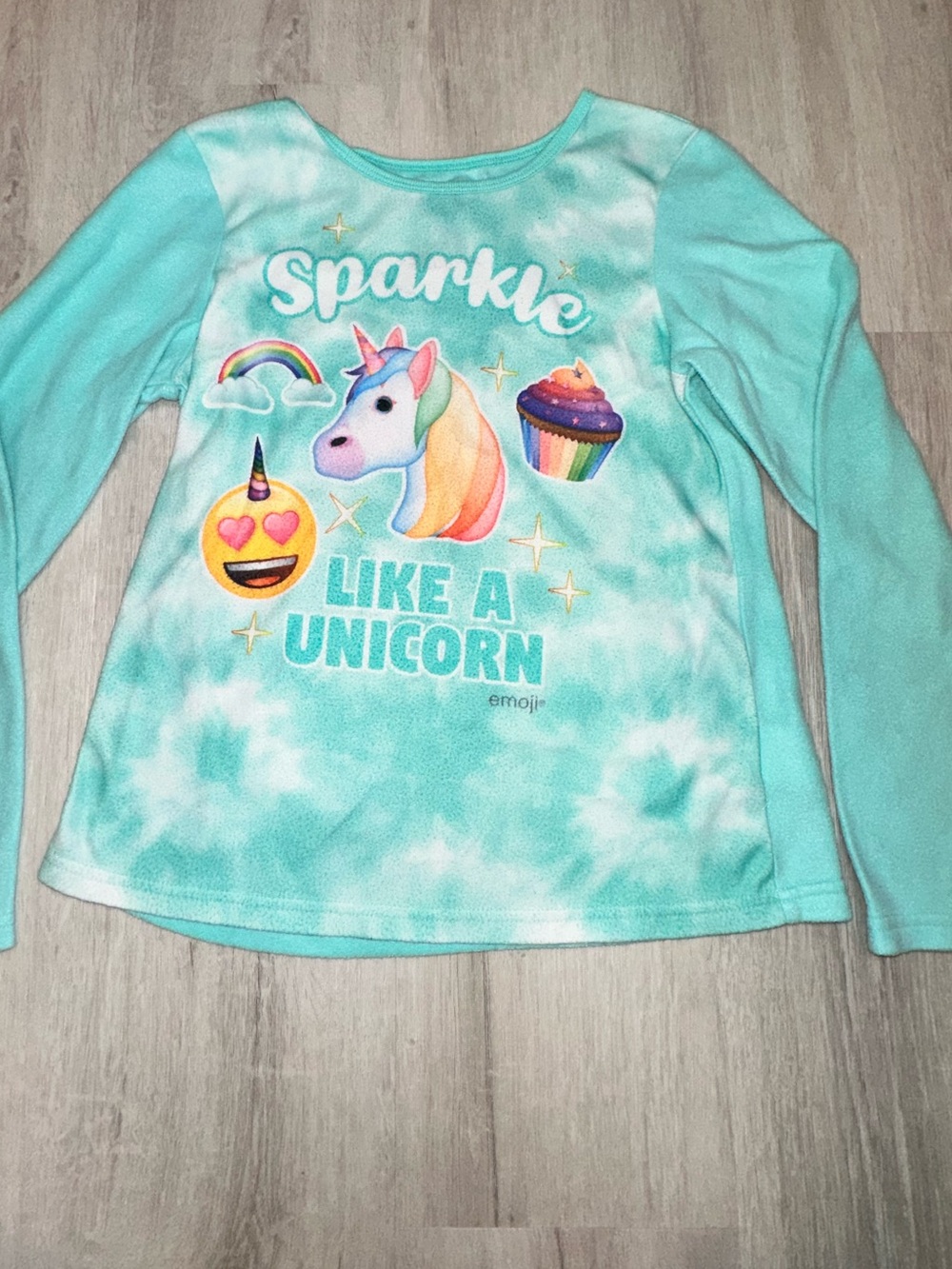 Kids - 3 for $10 - Emoji Brand Teal Blue Girls' Sleep Top Size 10/12